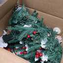 2 Pack Lighted Christmas Tree  Battery Operated Outdoor Christmas Tree Planter Filler with Snowy Pinecones & Red Berries, Christmas Urn Filler with Lights for Porch, Yard & Pathway