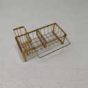 HapiRm Sponge Holder for Kitchen Sink - Self-draining Sink Caddy with Brush Holder and Dishcloth Holder, Stainless Steel Kitchen Organizer for Countertop - Gold