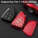 OLLEN Soft TPU Key Fob Cover, Fit for 2021-2025 2026 GMC Yukon Denali Sierra, for Chevy Silverado Suburban Tahoe Buick, Full Protection Remote Key Case with Bling Keychain, 5 Button, Black