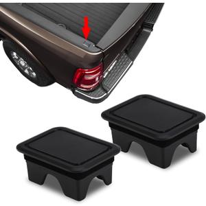 2 x 2PCS Bed Rail Stake Pocket Covers, Truck Stake Pocket Covers, Dustproof Truck Bed Hole Plugs, Truck Bed Accessories Rear Truck Holes Covers Compatible with Dodge Ram 1500 2500 3500 2019-2022