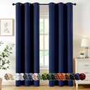 MIULEE Navy Blue Blackout Curtains for Bedroom Living Room 72 Inches Long 2 Panels, Thermal Insulated Room Darkening Drapes Grommet Noise Reducing Light Blocking Window Treatments Navy Blue, 40"W x 72"L (Pack of 2)