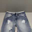 Mens Baggy Denim Shorts Summer Loose Fit Casual Wide Leg Rigid Jean Shorts (Blue) Size 32