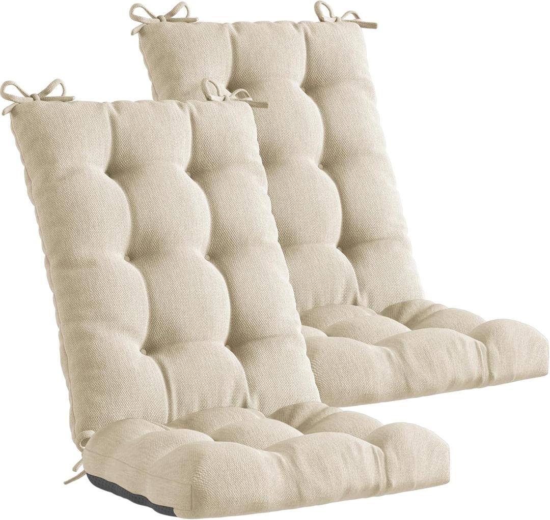 Codi Rocking Chair Cushions Indoor, Water Resistant Glider Rocker Replacement Cushion Set for Patio Porch Garden - Fits Most Standard Rockers, Beige 2PK (18"x18"/18"x22" - Standard 2 Pack)
