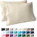 Bare Home Microfiber Pillow Cases - King Size Set of 2 - Cooling Pillowcases - Double Brushed - Sand Pillowcases 2 Pack - Easy Care (King Pillowcase Set of 2, Sand), 20x40 King