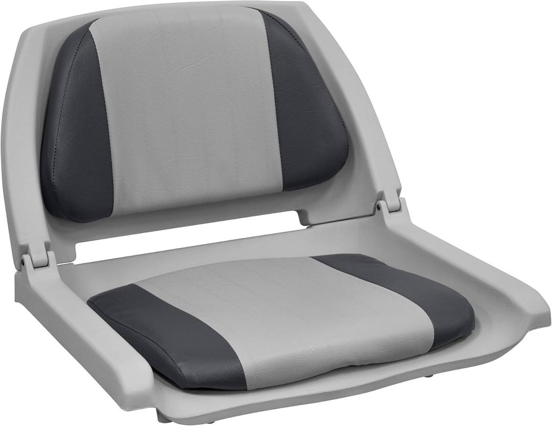 Wise 8WD139 Series Molded Fishing Boat Seat with Marine Grade Cushion Pads (Grey/Charcoal)