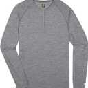 MERIWOOL Men's Base Layer Long Sleeve Henley - Lightweight Merino Wool Thermal (Gray, S)