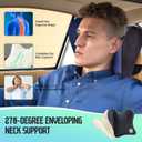 Car Neck Pillow for Driving Seat, Soft Memory Foam Headrest Pillow with Adjustable Strap and Removable Cover, Ergonomic Neck Support for Car, Office Chair, Gaming Chair Green