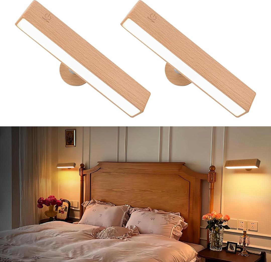Beechwood Wall Sconces Battery Operated Wall Lights with 360 Rotation,Dimmable Rechargeable Wall Sconce,Magnetic Wall Light for Bedroom,Wireless Wall Mount Light for Picture,Living Room (1 Pack)