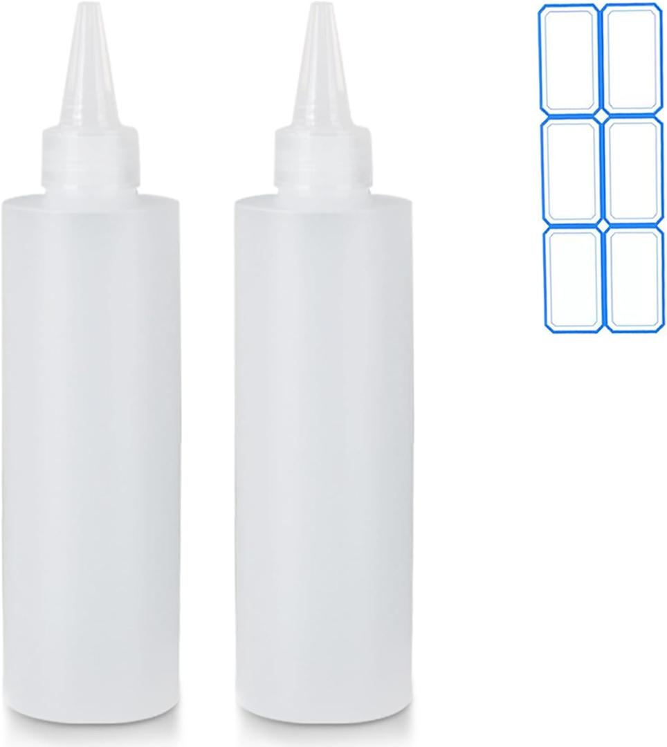 DTDNZKN 4 Pack 10 Oz (300ml) Condiment Squeeze Bottles, Leak Proof Refillable Condiment Container for Kitchen Use | 2 Pack, Leak Proof, Refillable, for Kitchen Use