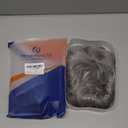 RENERSHOW Short Grey Curly Wigs for White Women Sliver Gray Synthetic Wig with Bangs Full Puffy Curly Grey Short Wig