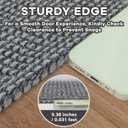 EARTHALL Woven Area Rug 3x5 Ft Washable Rugs for Entryway Braided Non Slip Rubber Backed Throw Rugs Door Mat Indoor Outdoor Entrance Cotton Carpet for Kitchen Foyer Front Door, Dark Gray