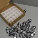 GAsupply M12x1.25 Lug Nuts, 20pcs OEM Factory Style Mag Seat 12mmx1.25 Wheel Lug Nuts, 13/16" 21mm Hex, 1.46 Inch 37mm Length (Silver)