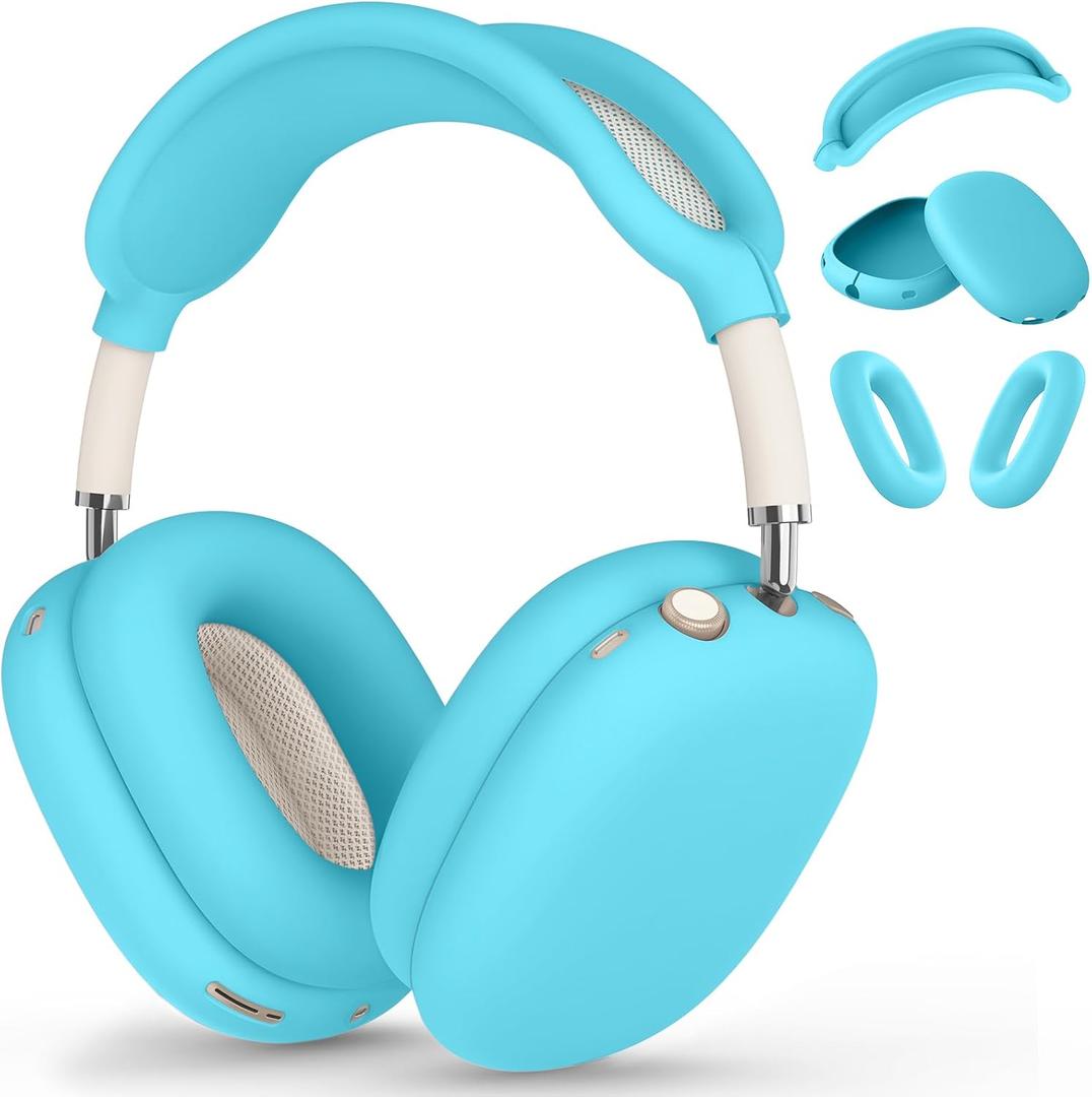 Silicone Case Cover for AirPods Max 2/1 (2026/2024/2020),Ear Pad Case Cover/Ear Cups Cover/Headband Cover for AirPods Max 2&1 (USB-C/Lightning),Accessories for Apple AirPod Max 2 Headphones,Ocean Blue