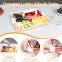 BADIABO Charcuterie Board with Clear Locking Lid, Travel Portable Cheese Board Set, Bamboo Cutting Boards for Kitchen, House Warming Gifts New Home, Gifts for Women (White - 1 Compartments)