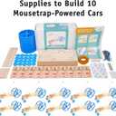 Mousetrap Car Kit, 10-Pack: Build 10 Mousetrap-Powered Cars, Hands-On Physics STEM Project Kit for Classrooms, Ages 8+