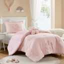 Intelligent Design Kids Twin Comforter Set for Girls, Tufted Chenille Floral Comforter Set Twin, Lightweight Polka Dot Comforter Reversible Bed Set, Sham, Pillow, Gracie, Twin Pink 3 Piece