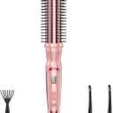 Heated Round Brush 1 1/2 Inch Curling Brush,Volumizing Thermal Brush 1.5 Inch Ceramic Tourmaline Heated Hot Ionic Iron, Curling Wand Hair Styler Tool (Pink, 1.5 inch)