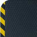 American Floor Mats Hog Heaven Premium 7/8" Black & Yellow Border 3' x 5' Nitrile Backed Anti-Fatigue Comfort Mat
