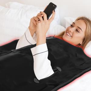 Buyplus Infrared Sauna Blanket, Portable Infrared Blanket for Relaxation, Sauna for Home Use with 95-167F Temp Range & 30-60 Minutes Timer, 6'Lx2.5'W