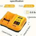 DCB112 Battery Charger Replacement for De-Walt 12V 20V and 60V MAX Lithium-Ion Battery DCB201 DCB200 DCB612 DCB609-2 DCB609 DCB606 DCB606-2 DCB208 DCB206 DCB204 DCB203 DCB126