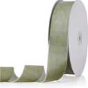 1.5" X 20 Yards Dusty Green Velvet Ribbon for Christmas Tree Wreath Vintage Decoration Handmade Crafts Ornaments Gift Wrapping and Bow Making