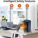 Comfort Zone 1500W Oscillating Desktop Heater Portable Ceramic Space Heater with Remote, Digital Thermostat (50F-90F), ECO Mode, 12-Hour Timer, Child Lock & Stay-Cool Housing Blue