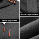 Men's Zip Up Fleece Hoodie Lightweight Sweatshirt Long Sleeve Sports Hooded Jacket with Zipper Pockets Dark Grey