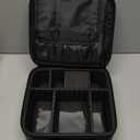 Relavel Travel Makeup Train Case Makeup Cosmetic Case Organizer Portable Artist Storage Bag with Adjustable Dividers for Cosmetics Makeup Brushes Toiletry Jewelry Digital Accessories Black (Small)