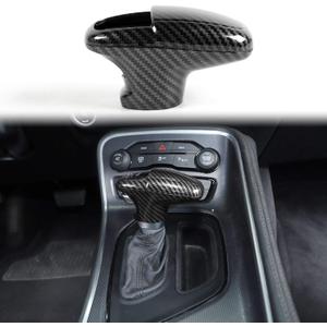 Voodonala for Challenger Charger ABS Carbon Fiber Gear Shift Shifter Knobs Cover Trim for 2015-2025+ Dodge Challenger Charger 2018-2025+ Durango Interior Accessories 3pcs