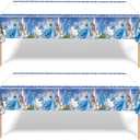 2pcs Cinderella Tablecloth Disposable Tablecover Birthday Party Supplies and Decorations for Kid Boy Baby Shower Rectangle Tables 70"X42",2 Pack