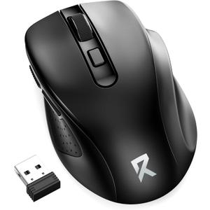 Redragon Wireless Mouse BT5.0/3.0 & 2.4G, 6 Buttons, 5 Level 4000DPI Bluetooth Mouse, 18 Months Battery, Portable Optical Computer Mice for Laptop, PC, Chromebook, Windows, Mac-Black