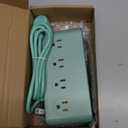 Power Strip with USB C 35W,10-in-1 Flat Plug Wall Charger - 5FT Extension Cord with 4AC, 3 USB A & 3 USB C - PD20W Charging Station for Multiple Devices - Travel Home Office (Green)