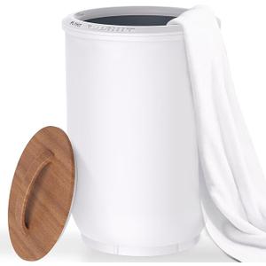 Luxury Towel Warmers for Bathroom - Wooden Lid, Large Towel Warmer Bucket, Auto Shut Off, Fits Up to Two 40"X70" Oversized Towels, Best Ideals