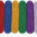 Oojami Mardi Gras Beads Necklaces - 33" Assorted Colors Beaded Necklaces for Mardi Gras, Carnival, Pirate Parties, Masquerade and Christmas, Bulk Parade Throws and Party Favors for Men and Women