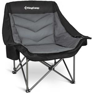 KingCamp Camping Chair, Heavy Duty 500lbs Folding Couch for Adults, Padded Comfortable Sofa Seat with Cooler Bag Cup Holder for Outdoor Sports Fishing Patio Lawn