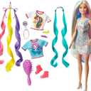 Barbie Fantasy Hair Doll & Accessories, Long Colorful Blonde Hair with Mermaid & Unicorn-Inspired Clothes