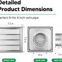 Funmit 4'' Metal Dryer Vent Cover with Metal Mesh Screen, 7"x7" Outdoor Stainless Steel Louvered Vent Cover Includes 4 Screw for Easy Installation