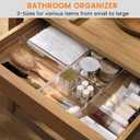 Criusia 8 Pack Drawer Organizer for Kitchen Gadgets, Large Clear Plastic Drawer Divider for Kitchen Accessories, Bathroom Organizers and Storage, Home Essentials for Makeup and Vanity Accessories