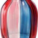 4th of July Decorations Christmas Glass Vase for Flowers Red White and Blue Modern Vase Bouquet 8.0" Patriotic Deco Fourth of July Decorations for Home Centerpieces,Holiday Party,Office