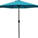 Sunnyglade 9' Patio Umbrella Outdoor Table Umbrella with 8 Sturdy Ribs (Teal Blue), 9 feet diameter, 40mm pole length