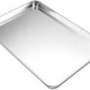 P&P CHEF 19.6 Inch Baking Cookie Sheet, Oven Pan Tray Stainless Steel Sheet Pan for Kitchen, Oven Bakeware for Multi Uses, Shiny Look & Dishwasher Safe, Healthy & Heavy Duty, 2Pc