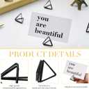 Epakh 100 Pcs Place Card Holder for Table Card Holders for Wedding Triangle Shape Table Number Picture Clips Stand for Centerpiece Anniversary Party (Black)