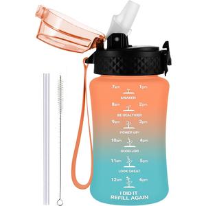 GOPPUS 14oz Kids Water Bottle with Straw Lid Insulated Reusable Stainless Steel Water Bottles - Leak & Sweat Proof 