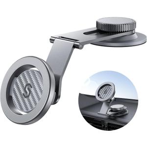 SYNCWIRE Fits MagSafe Car Mount for Universal Dashboard & Tesla Screen, Kevlar Silver Magnetic Phone Holder for Car, Super Stable Magnetic Car Phone Mount for iPhone 16 Pro Max 15 14 13 12&All Phones