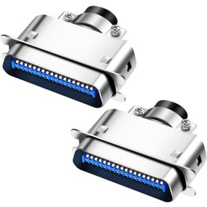 MEIRIYFA CN36 36 Pin Male Centronics Connector Printer Flat Ribbon Cable Adapter, Pack of 2