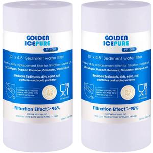 GOLDEN ICEPURE 5 Micron 4.5" x 10" Whole House Sediment Water Filter Compatible for GE GXWH30C GXWH35F, Plumber W10-PR, Culligan RFC-BBSA, W15-PR, Culligan HD-950, WFHD13001B 1 Pack