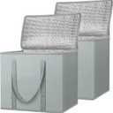 BALEINE 2Pk Insulated Reusable Grocery Bags, Collapsible Cooler Bag for Groceries, Heavy Duty Large Insulated Bag (16''x9''x13'', Urban Gray)