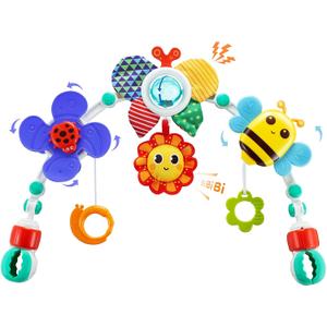Adjustable Arch Bassinet Toys for Infant & Toddlers, Stroller Arch, Baby Crib Toys with Fascinating Hanging for Stimulating Babys Senses and Developing Motor Skills (Set5)