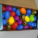 WOWSCAN [6 Golden Eggs] 100PCS Prefilled Easter Egg Fillers with Novelty Toys Inside, Easter Basket Stuffers Classroom Prizes Supplies Egg Hunt Party Favors for Kids Toddlers Boys Girls