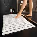 XIYUNTE Shower Mat Non Slip Bath Mat for Tub - 27 X 16 Inch TPE Bathtub Mat Non Slip Shower Mats for Inside Shower, Bath Tub Mat with Powerful Suction Cup, Easy to Cut and Dry, White